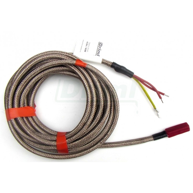 Odporový topný kabel 4,5m  s nerezovým opletem 90 W, 230V, 50 Hz