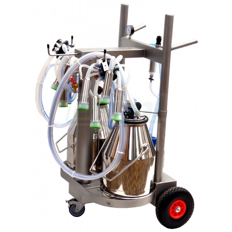 Dvoukonvové asynchronní celonerezové dojení 1 kráva+2 kozy