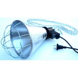 Infralampa s přepínačem  50 - 0 - 100 %, s drátěným krytem a větracími štěrbinami