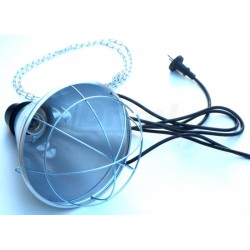 Infralampa s přepínačem  50 - 0 - 100 %, s drátěným krytem a větracími štěrbinami