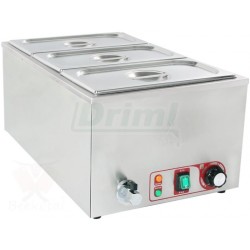 Elektrická vodní lázeň BBM3 s výpustí a 3 gastro nádob s poklicí