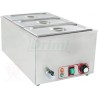 Elektrická vodní lázeň BBM3 s výpustí a 3 gastro nádob s poklicí