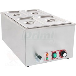 Elektrická vodní lázeň BBM4 s výpustí, 4 gastro nádoby s poklicí