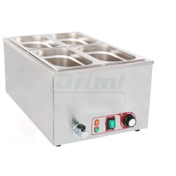 Elektrická vodní lázeň BBM4 s výpustí, 4 gastro nádoby s poklicí