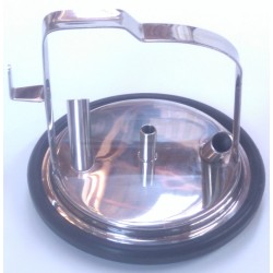 Víko nerezové s třmenem a se 3 výstupy