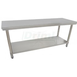 Pracovní skládací nerezový stůl s policí 2000 x 600 x 850 mm