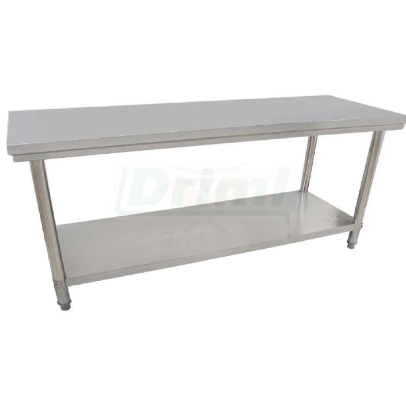 Pracovní skládací nerezový stůl s policí 2000 x 600 x 850 mm