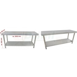 Pracovní skládací nerezový stůl s policí 2000 x 600 x 850 mm