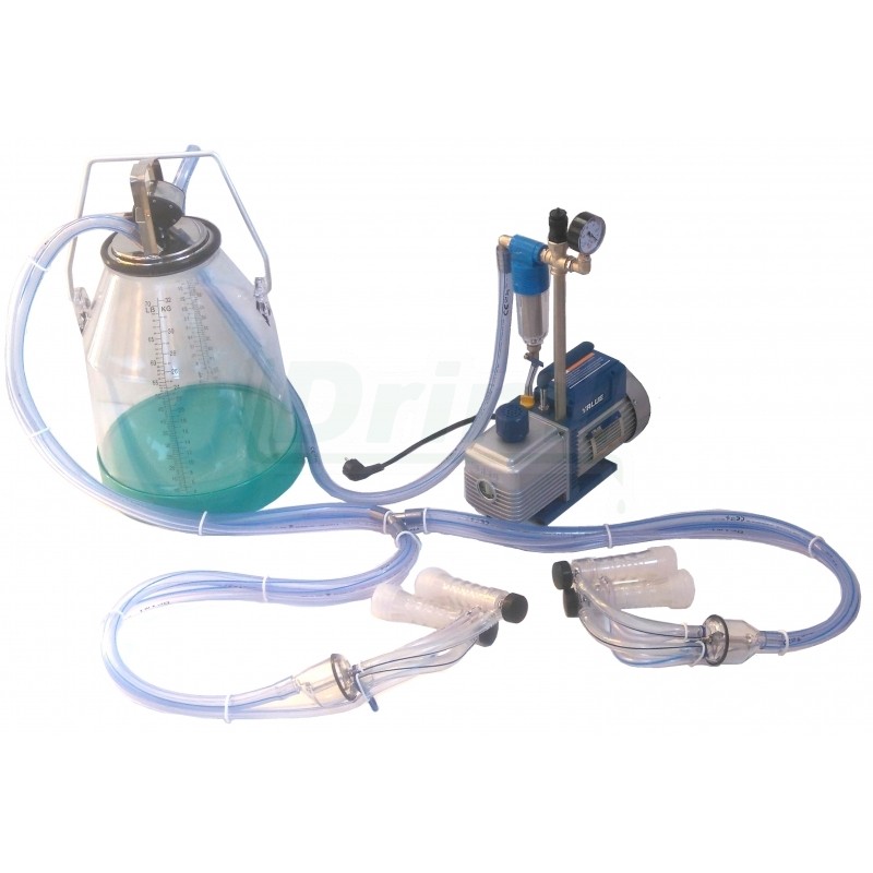 Přenosné dojení PDP25 AS2K pro 2 kozy, plastová transparentní konev 25 l