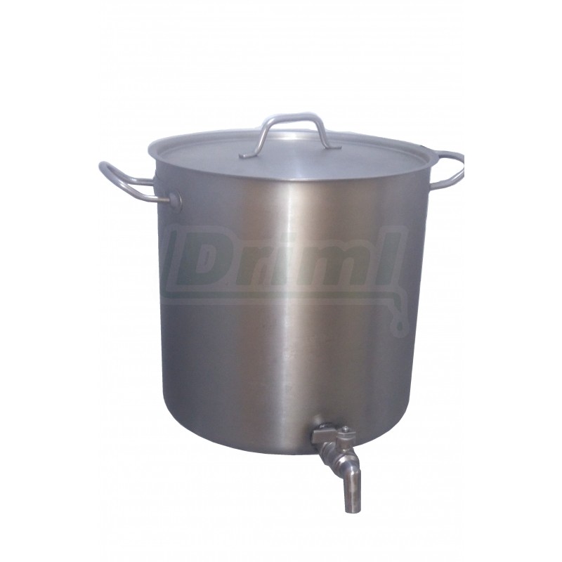 Nerezový hrnec 24l s madly, poklicí a vypouštěcím kohoutem  3/4