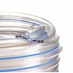 Hadice 7,6x14,5 dvojitá plastová transparentní Spaggiari, cena za 1 metr