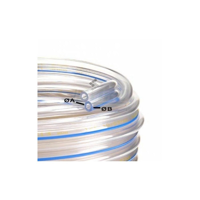 Hadice 7,6x14,5 dvojitá plastová transparentní Spaggiari, cena za 1 metr