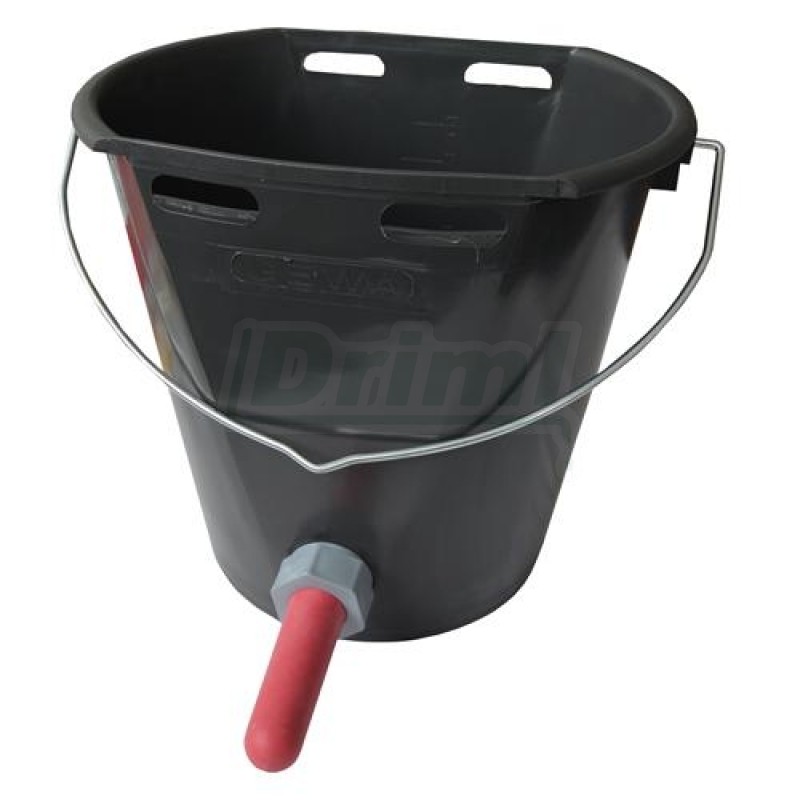 Kbelík napájecí plastový 8l, černý,včetně zpět.ventilu