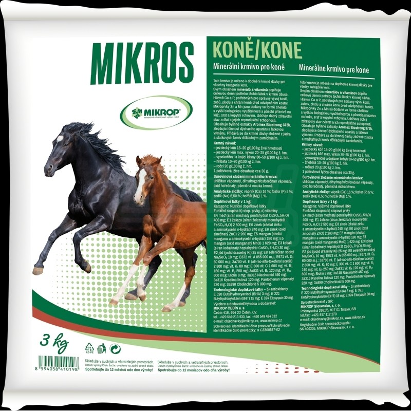 Mikros Koně 3 kg - minerální doplněk
