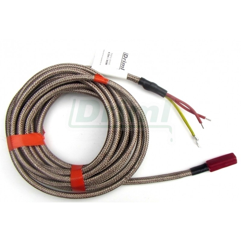 Odporový topný kabel 3,75m s nerezovým opletem, 230V, 75 W