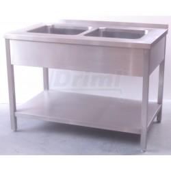 Dvojdřez 2 x 450 x 450 x 250mm se spodní policí