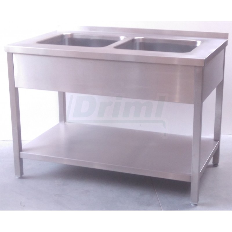 Dvojdřez 2 x 450 x 450 x 250mm se spodní policí