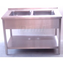 Dvojdřez 2 x 450 x 450 x 250mm se spodní policí