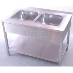 Dvojdřez 2 x 450 x 450 x 250mm se spodní policí