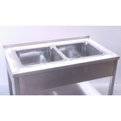 Dvojdřez 2 x 450 x 450 x 250mm se spodní policí