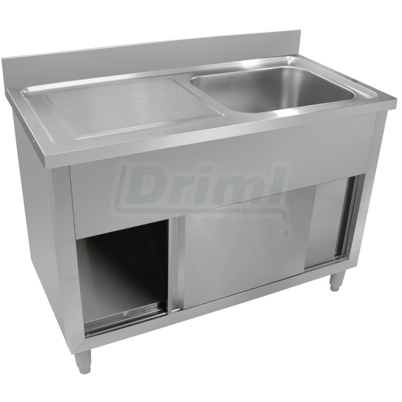 Mycí stůl 120 x 60 s 1 dřezem 50 x 40, se skříní