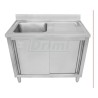 Mycí stůl 100 x 60 s 1 dřezem 50 x 40, se skříní