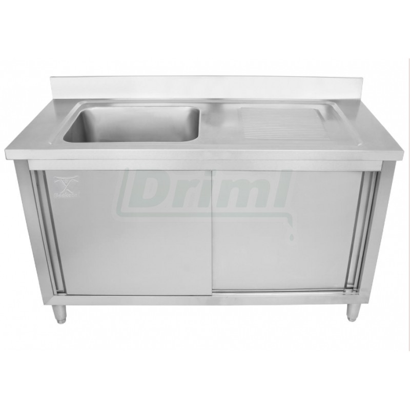 Mycí stůl 140 x 60 s 1 dřezem 50 x 40, se skříní