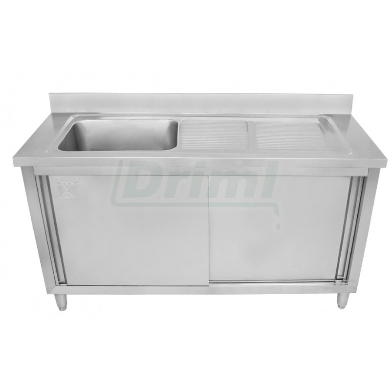 Mycí stůl 160 x 60 s 1 dřezem 50 x 40, se skříní