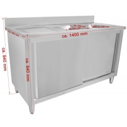 Dvojdřez 2 x 50 x 40 x 25 cm se skříní 140 x 60 x 85 cm