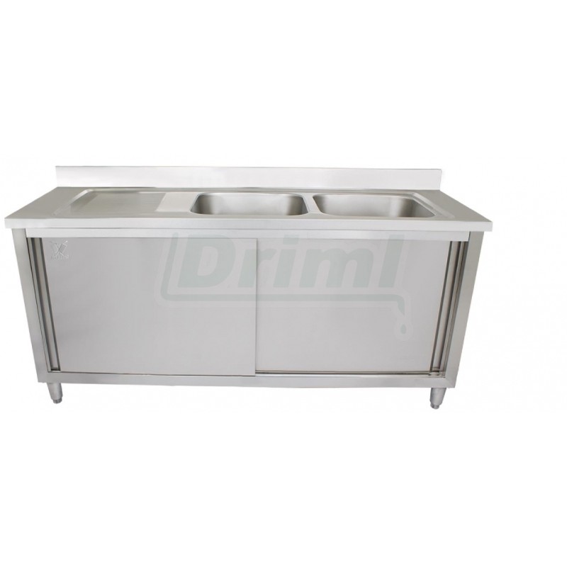 Dvojdřez 2 x 50 x 40 x 25 cm se skříní 180 x 60 x 85 cm