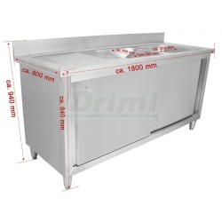 Dvojdřez 2 x 50 x 40 x 25 cm se skříní 180 x 60 x 85 cm