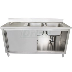 Dvojdřez 2 x 50 x 40 x 25 cm se skříní 180 x 60 x 85 cm