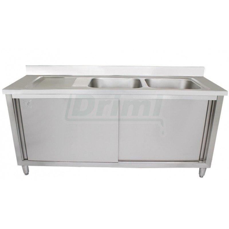 Dvojdřez 2 x 50 x 40 x 25 cm se skříní 2000 x 60 x 85 cm