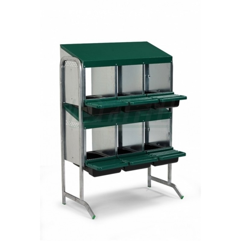 Snáškové hnízdo pro 6 nosnic dvoupatrové