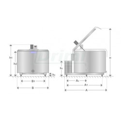 Chladicí tank MPV 1250 lt, 230V, 2 nádoje, s míchadlem