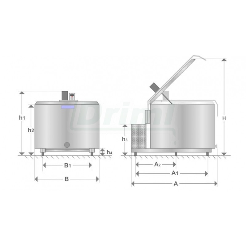 Chladicí tank MPV 1250 lt, 400V, 2 nádoje, s míchadlem