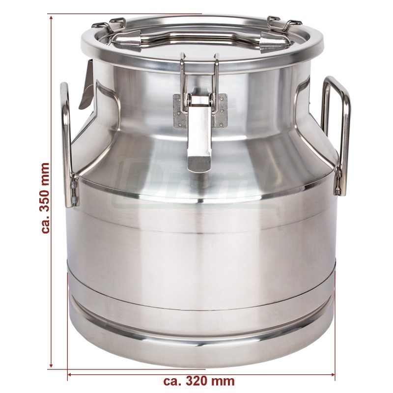 Přepravní nerezová konev 20 l s tříbodově jištěným víkem
