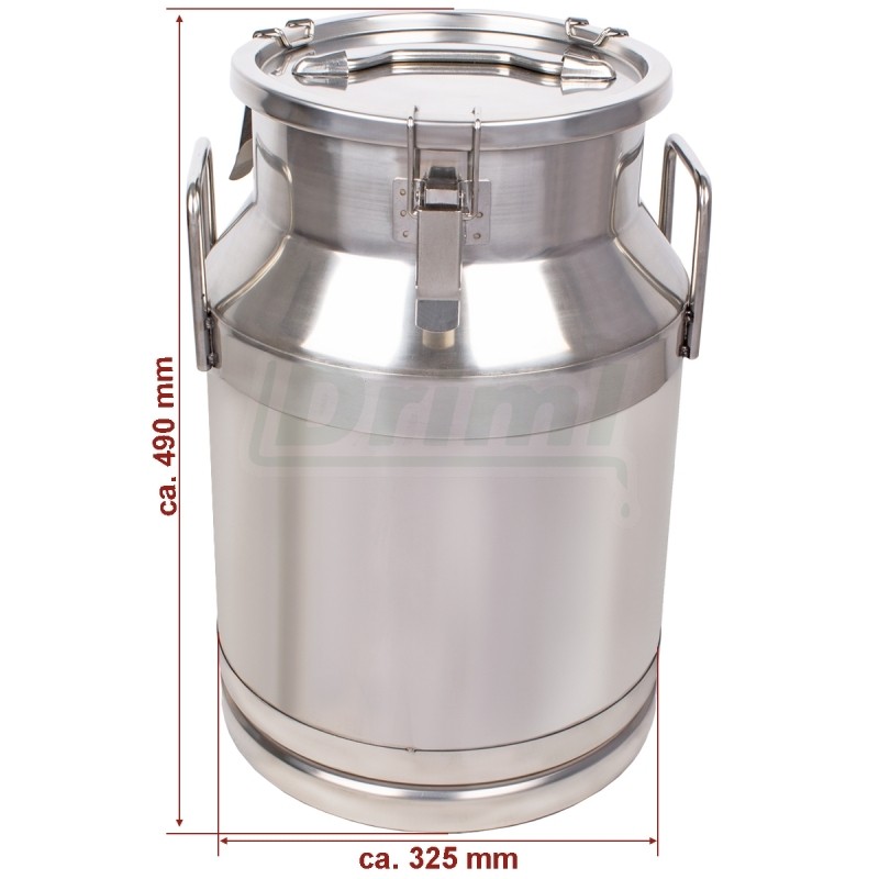 Přepravní nerezová konev 30 l s tříbodově jištěným víkem