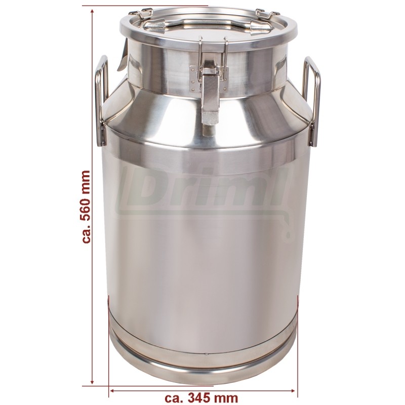 Přepravní nerezová konev 40 l s tříbodově jištěným víkem
