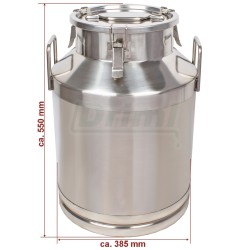 Přepravní nerezová konev 50 l s tříbodově jištěným víkem