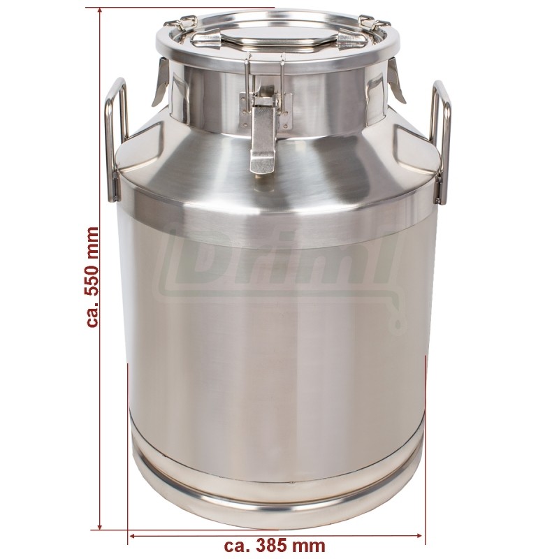 Přepravní nerezová konev 50 l s tříbodově jištěným víkem