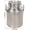 Přepravní nerezová konev 50 l s tříbodově jištěným víkem