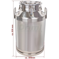 Přepravní nerezová konev 60 l s tříbodově jištěným víkem