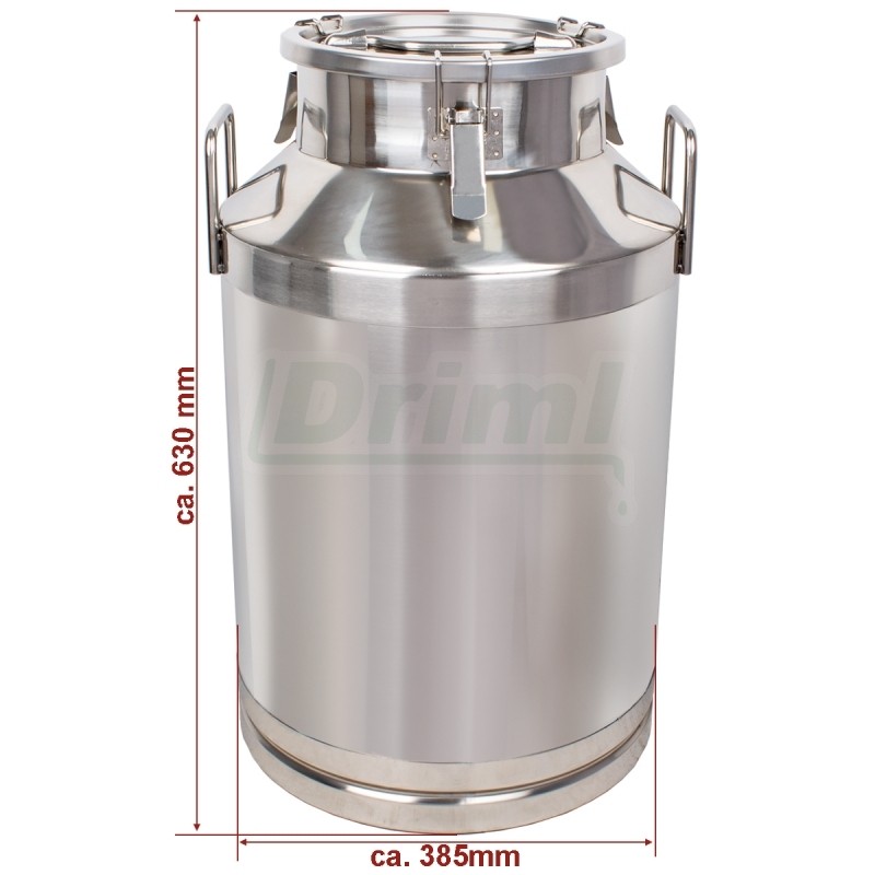 Přepravní nerezová konev 60 l s tříbodově jištěným víkem