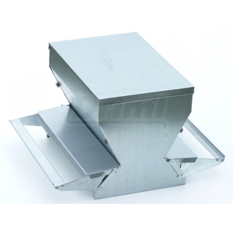 Nášlapné krmítko oboustranné 40 cm se zásobníkem , cca 15 -20 slepic- naučí se během 1 týdne