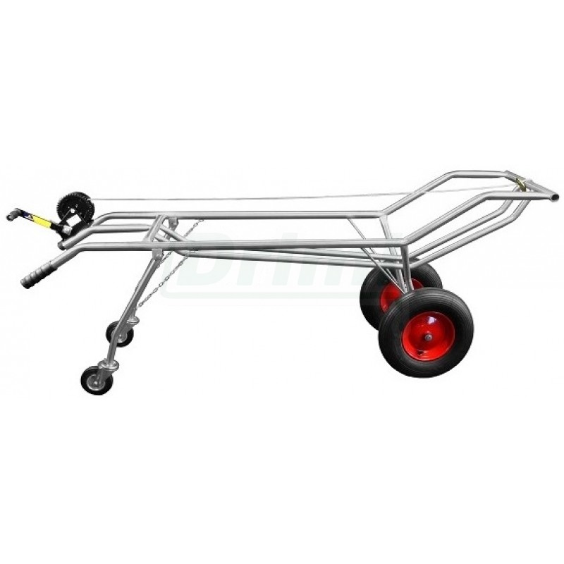 Kafilerní vozík na uhynulá prasata, nerez, 4 kolečka,naviják