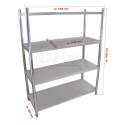 Nerezový regál 4 police