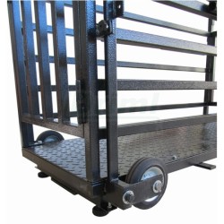 Váha na prasata v lakovaném provedení, kolečka + madla 300kg/100g, 60x150cm, ocel/lak