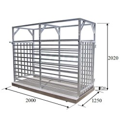 Váha na dobytek 1,5t/0,5kg se zátěžovým roštem, 125x200cm, ocel/lak