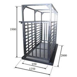Váha na dobytek 1,5t/0,5kg se zátěžovým roštem, 125x200cm, ocel/lak